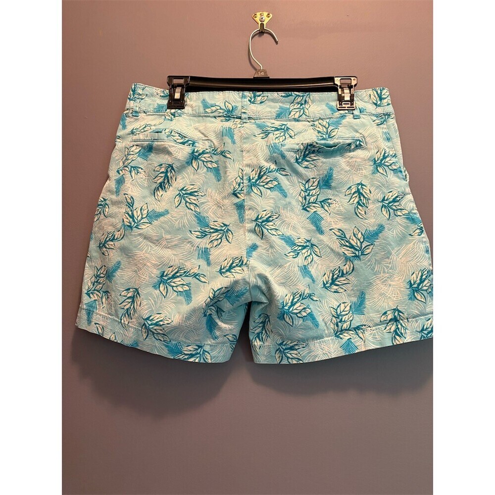 Caribbean Joe Shorts Womens Size 12 Blue White Tropical Floral - Picture 6 of 9